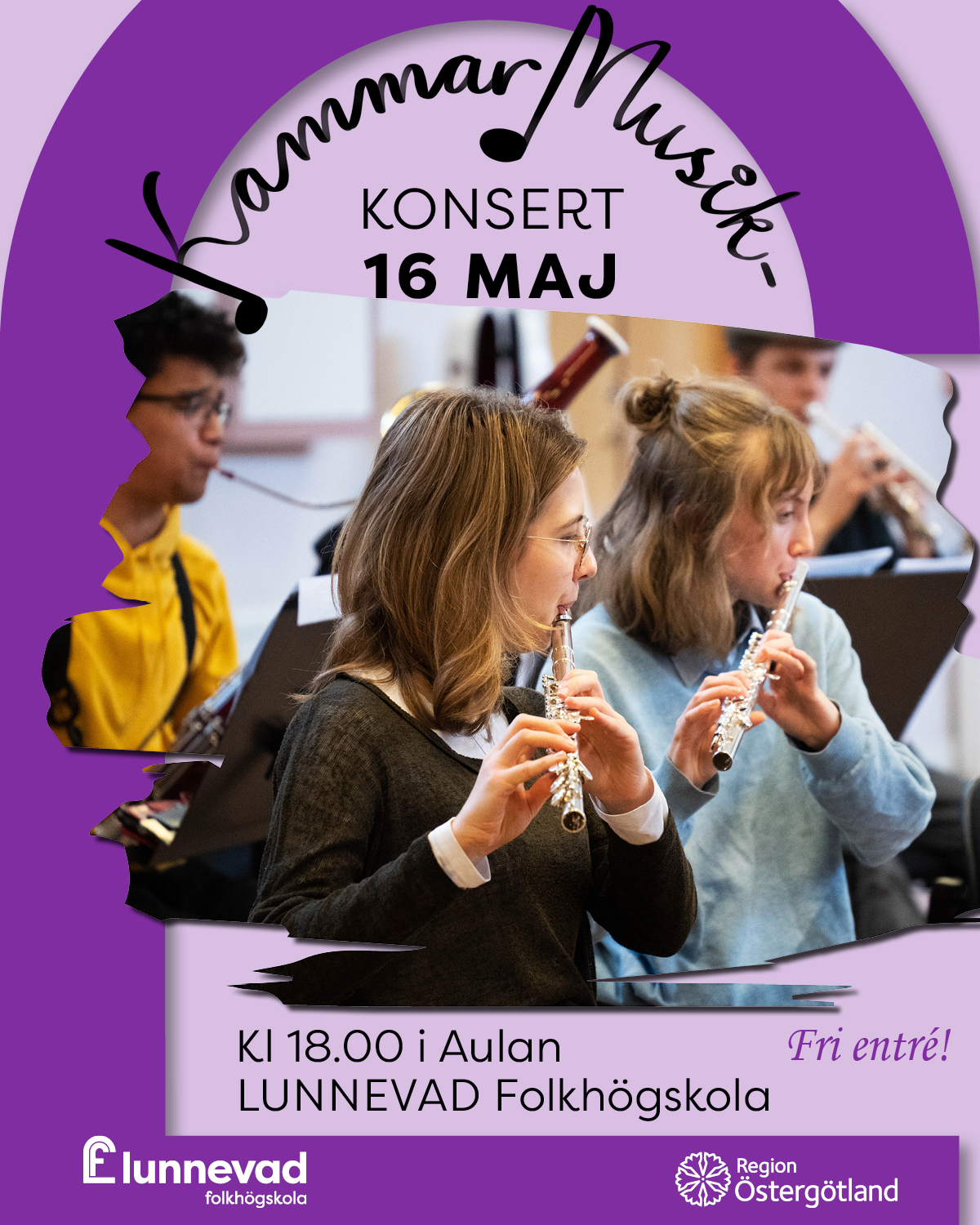 Affish Kammarmusikkonsert. Musiker på bild.