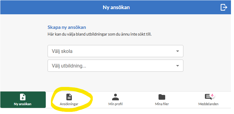 Visar hur du följer din ansökan