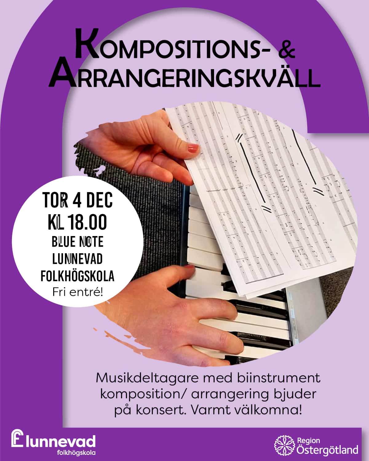 Affisch komposition och arrangeringskväll