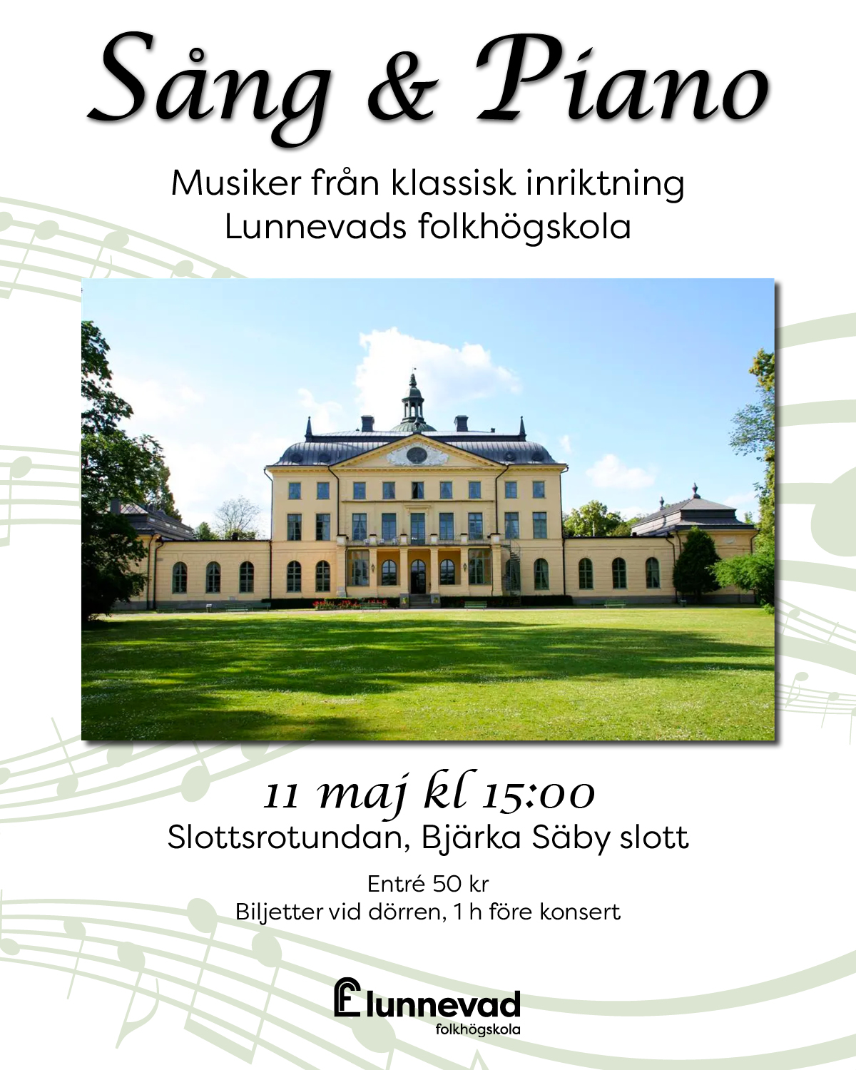 Affisch med bild på Bjärka Säby slott.