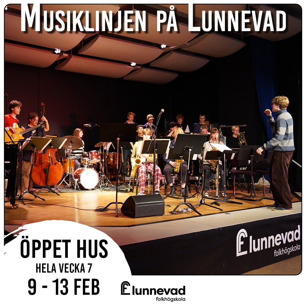Affisch för öppet hus på musiklinjen