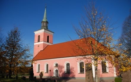 Kyrka som är rosa. Slaka kyrka.